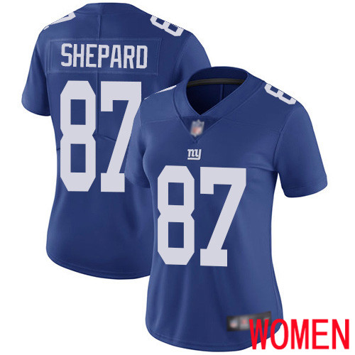Women New York Giants 87 Sterling Shepard Royal Blue Team Color Vapor Untouchable Limited Player Football NFL Jersey